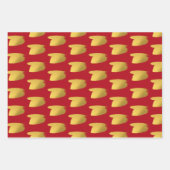 Goudborstels - Rood, groen en wit kerstfeest Inpakpapier Vel (Voorkant)