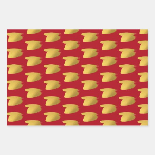 Goudborstels - Rood, groen en wit kerstfeest Inpakpapier Vel (Voorkant)