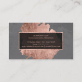 Goudborstelslag met grijs roos, opmaak visitekaartje (Achterkant)