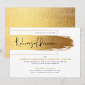 Goudborstelslag moderne zwarte typografie kaart (Voorkant / Achterkant)