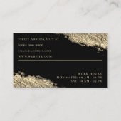 Goudborstelvlek elegant zwart visitekaartje (Achterkant)