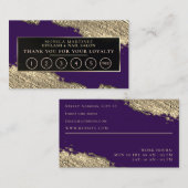Goudborstelvlek elegante loyaliteit paars visitekaartje (Voorkant / Achterkant)