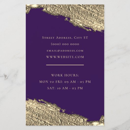 Goudborstelvlek elegante paarse vlieger flyer (Achterkant)