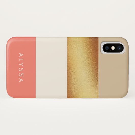 Goudbrede strip Case-Mate iPhone case (Achterkant (horizontaal))