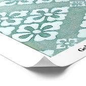 Goudbrocade met rode achtergrond poster (Hoek)