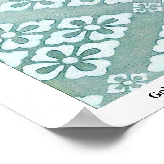 Goudbrocade met rode achtergrond poster (Hoek)