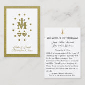 Goudbruiloft Heilige Kaart Miraculous Medal Visitekaartje (Voorkant / Achterkant)