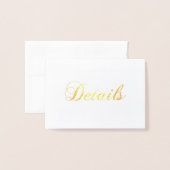 Goudbruiloft. Klassieke folie details kaart gevouw (Voorkant met envelop)
