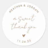 Goudbruiloft met een vriendelijke groet ronde sticker (Voorkant)