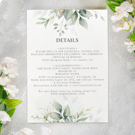 Goudbruiloft met eucalyptusbladgoud in Castro Informatiekaartje