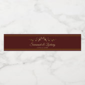 goudbruin Auburn bruin bruiloft Waterfles Etiket (Enkel label)