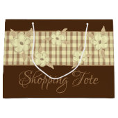 Goudbruin geruite groot cadeauzakje (Voorkant)