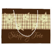 Goudbruin geruite groot cadeauzakje (Achterkant)