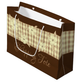 Goudbruin geruite groot cadeauzakje