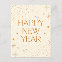 Goudbruin Happy New Year Holiday Briefkaart