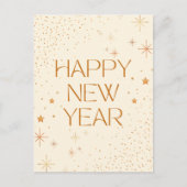 Goudbruin Happy New Year Holiday Briefkaart (Voorkant)