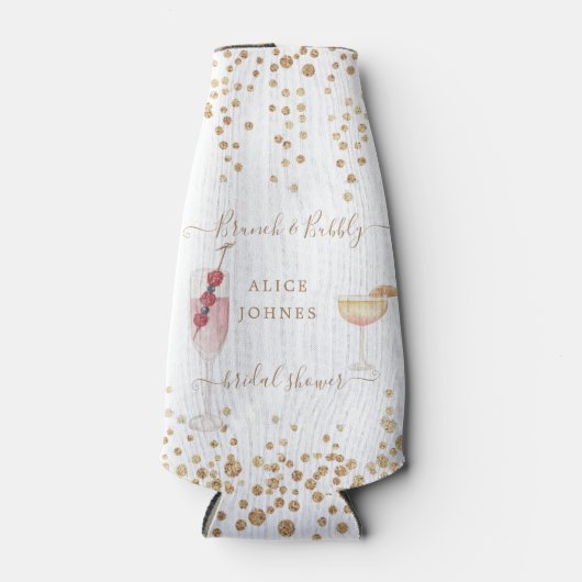 goudbruin kakkerlak goudglitter brunch flesjeskoeler (Voorkant)