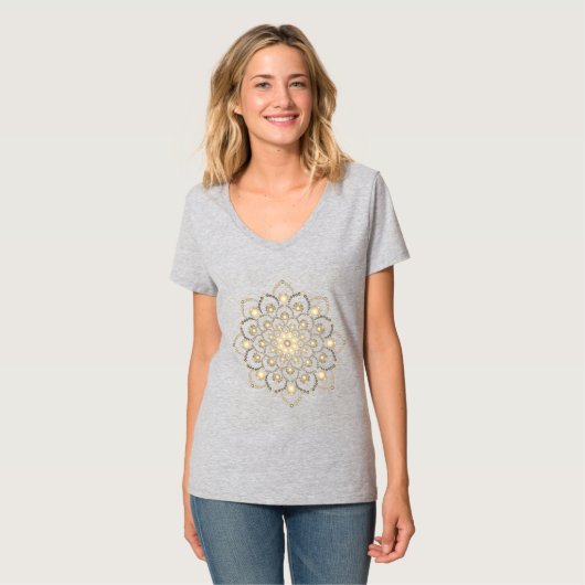 Goudbruin Mandala T-shirt (Voorkant volledig)
