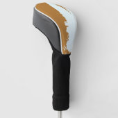 Goudbruin met witte spetters golfheadcover (Schuin)
