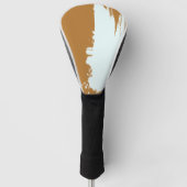 Goudbruin met witte spetters golfheadcover (Voorkant)
