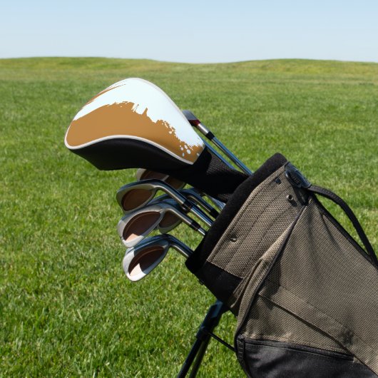 Goudbruin met witte spetters golfheadcover (Insitu)