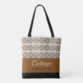 Goudbruin met zwart tote bag