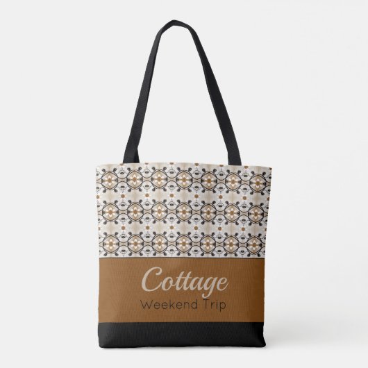 Goudbruin met zwart tote bag (Achterkant)