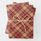  goudbruin rood diagonaal - donkerrood inpakpapier vel (In situ)