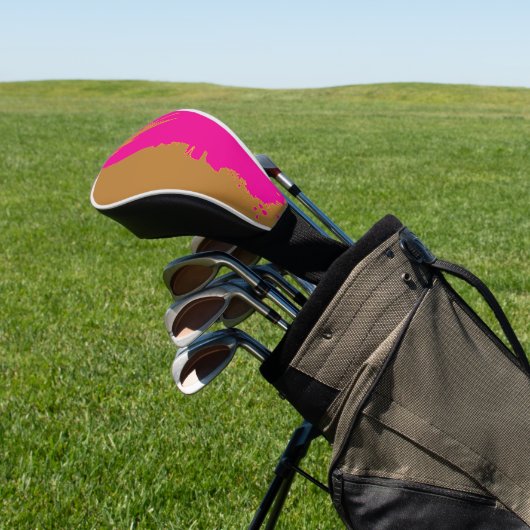 Goudbruin RozeSpetters Golfheadcover (Insitu)