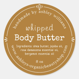 Goudbruin Schrift Handgemaakte Body Butter Etiket