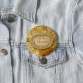  goudbruin Victoriaans Ronde Button 7,6 Cm (In situ)