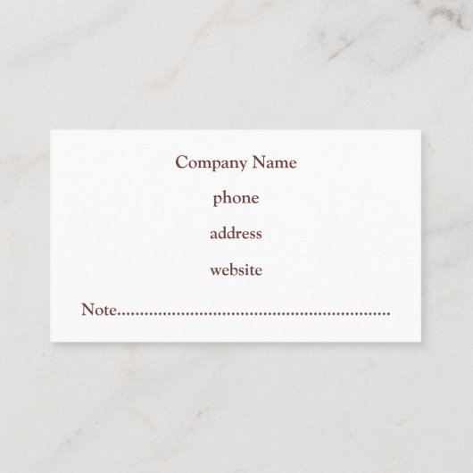 Goudbruin Visitekaartje (Achterkant)