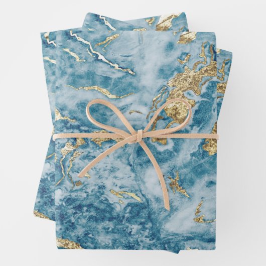 Goudbruin zwamblauw inpakpapier vel (In situ)