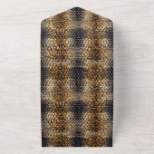 Goudbruin Zwart Ivoor Slangenhuid All In One Uitnodiging (Buitenkant)