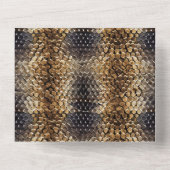 Goudbruin Zwart Ivoor Slangenhuid All In One Uitnodiging (Achterkant)