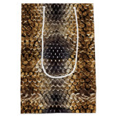 Goudbruin Zwart Ivoor Slangenhuid Medium Cadeauzakje (Achterkant)