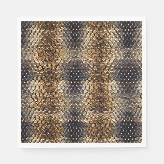 Goudbruin Zwart Ivoor Slangenhuid Servet (Voorkant)