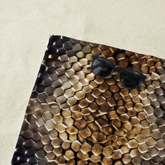 Goudbruin Zwart Ivoor Slangenhuid Strandlaken (In situ)