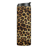 Goudbruin Zwart Luipaard Dierenprint Thermosbeker (Gedraaid links)
