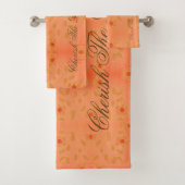 Goudbruine bloemen bloeien bad handdoek (Insitu)