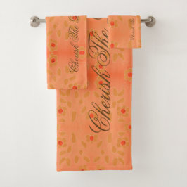 Goudbruine bloemen bloeien bad handdoek