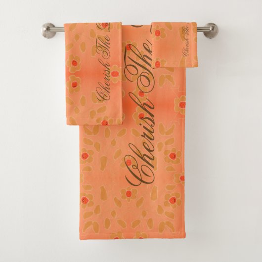 Goudbruine bloemen bloeien bad handdoek (Insitu)