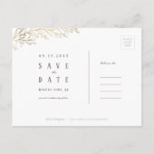 Goudbruine botanisch met uitzondering van de datum aankondigingskaart (Achterkant)