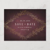 Goudbruine botanisch met uitzondering van de datum aankondigingskaart (Voorkant)