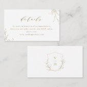 Goudbruine botanische bruiloft plaatskaartje (Voorkant / Achterkant)