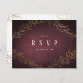 Goudbruine botanische bruiloft RSVP Uitnodiging Briefkaart (Voorkant / Achterkant)