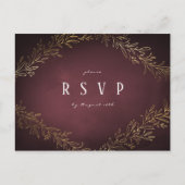 Goudbruine botanische bruiloft RSVP Uitnodiging Briefkaart (Voorkant)