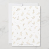 Goudbruine botanische elegante bruiloft kaart (Achterkant)