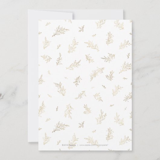 Goudbruine botanische elegante bruiloft kaart (Achterkant)