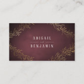Goudbruine botanische elegante bruiloft plaatskaartje (Achterkant)